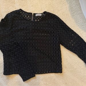 Chic Black Women's Blouse with Cut-Out Design